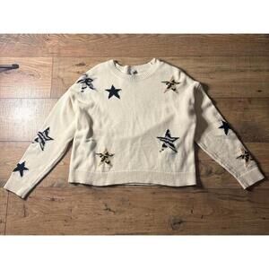 Cozy Star Pattern Knit Sweater Longsleeve Crop Top - Rails Womens Medium